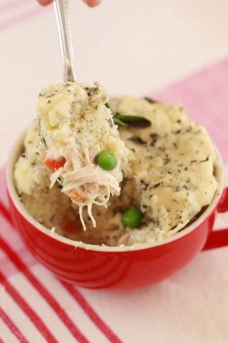 Chicken pie in a mug