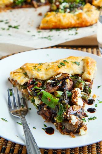 Asparagus and Mushroom Galette with Bacon and Goats Cheese