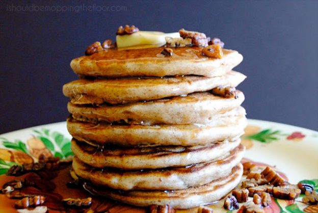 Brown butter pecan pancakes