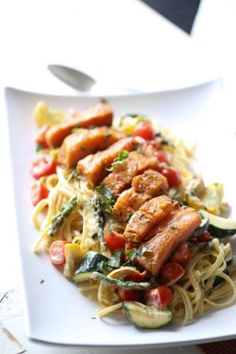 Pasta Primavera with Salmon