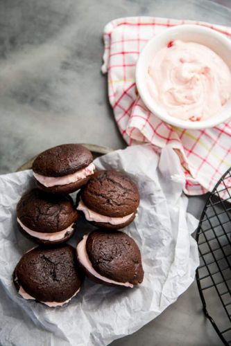 Chocolate Whoopie Pies with Cherry Filling