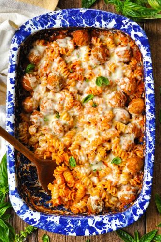 Dump and Bake Meatball Casserole