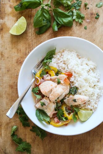 Brazilian-Style Moqueca Fish Packets With Coconut Milk And Tomatoes