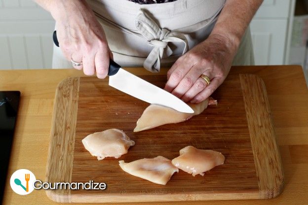 Cut the chicken breasts