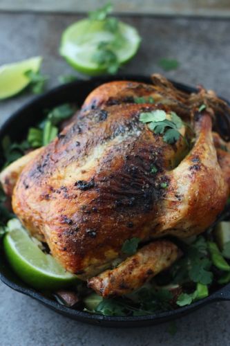 Poblano Cilantro and Lime Roast Chicken