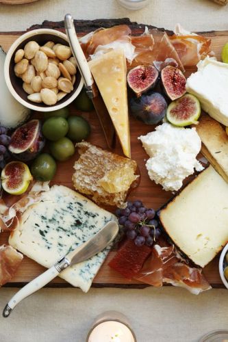 Cheese Platter with Grapes and Figs