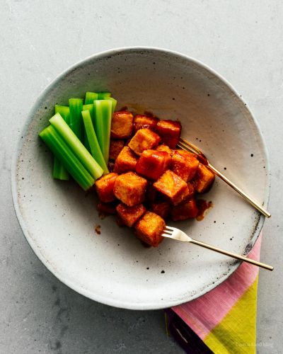 Crispy Oven Baked Buffalo Tofu