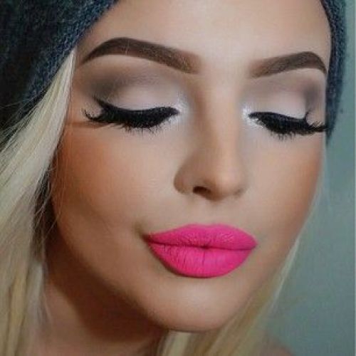 Hot pink lips