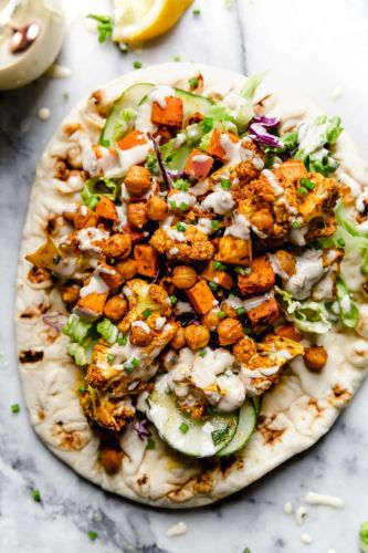 Sheet Pan Veggie Shawarma Bowls