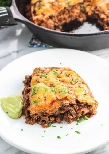 Five-Ingredient BBQ Beef Tortilla Pie