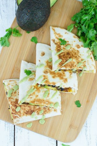 20-Minute Black Beans Beef and Avocado Quesadillas