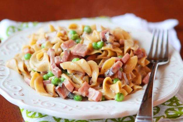 Peas, Ham, and Creamy Noodles