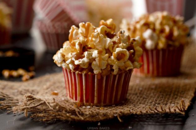 Brown butter salted caramel popcorn cupcakes