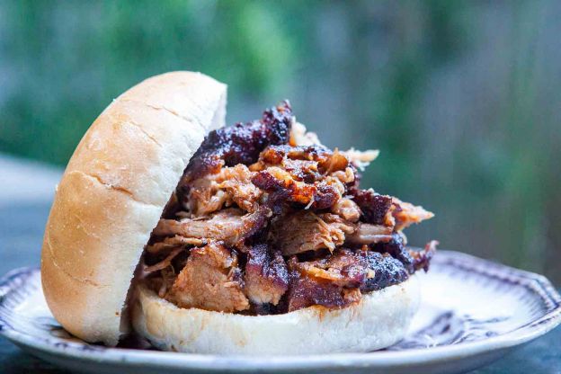 Barbecued Pork Shoulder on a Gas Grill