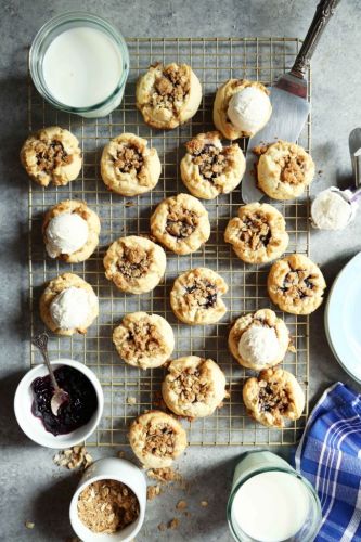 Blueberry Cobbler Thumbprint Cookies