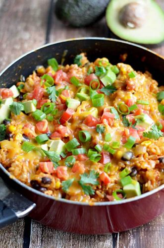 One Pot Cheesy Chicken Taco Rice