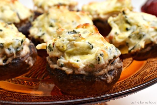 Spinach artichoke stuffed mushrooms