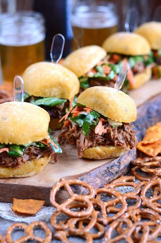 Slow Cooker Pork Barbecue Sliders with Homemade Bok Choy And Carrot Slaw