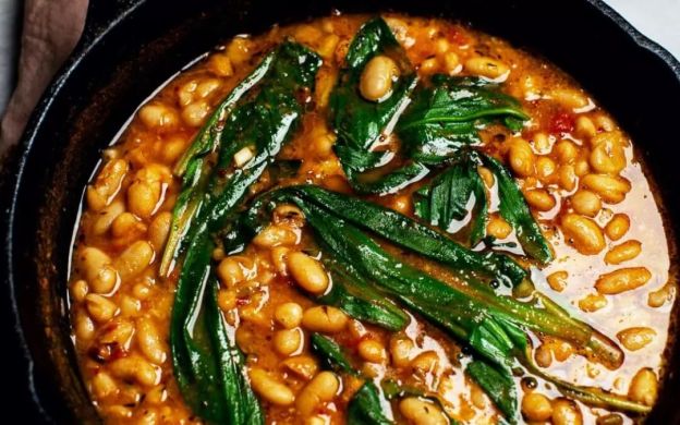 Brothy Beans with Ramps