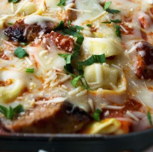 Five Ingredient Baked Tortellini Casserole