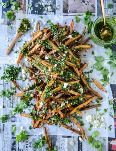 Chimichurri Fries with Gorgonzola