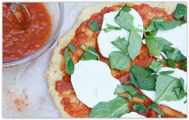 37. Chickpea crust pizza