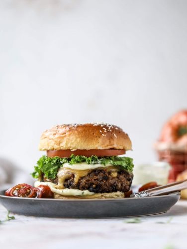 Veggie Burger with Garlic Herb Mayo