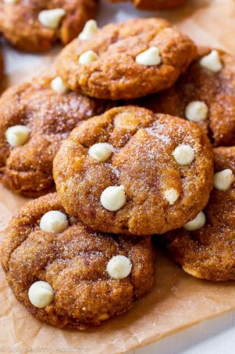 White chocolate pumpkin snickerdoodles