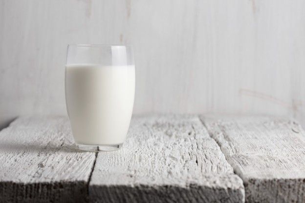 A glass of milk