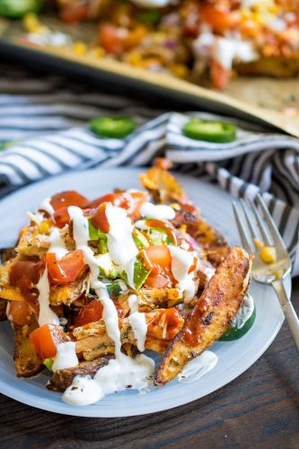 BBQ Loaded Chicken Taco Fries