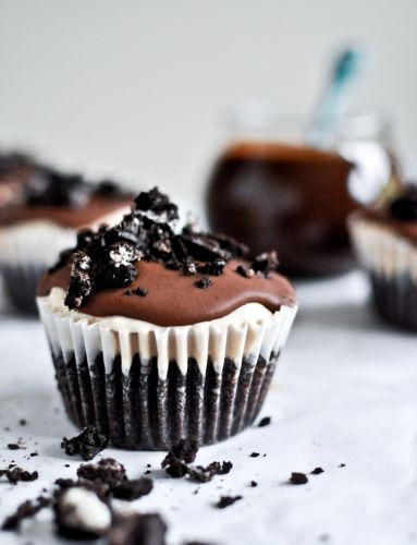 Peanut Butter Fudge Coffee Ice Cream Cupcakes