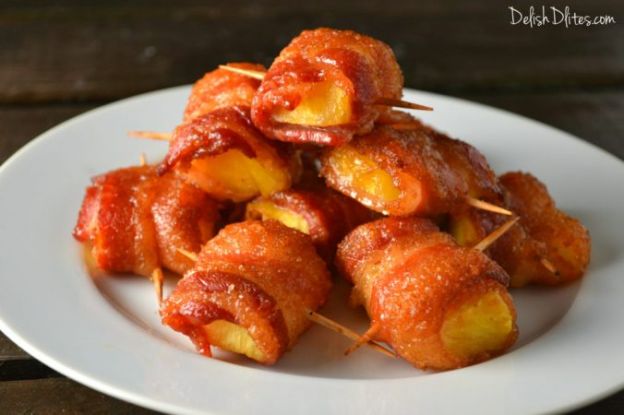 Bacon Wrapped Pineapple Bites