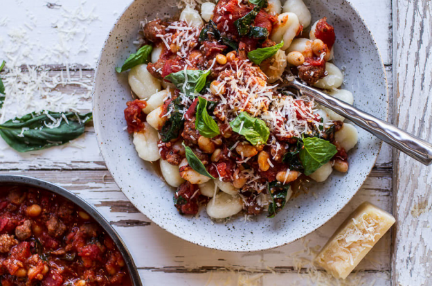 Tuscan Sausage And White Bean Ragu With Buttered Gnocchi