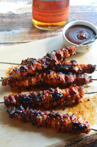 BACON BOURBON BBQ CHICKEN KEBABS