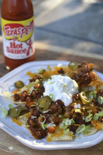 Baked Bean Beefy Nachos