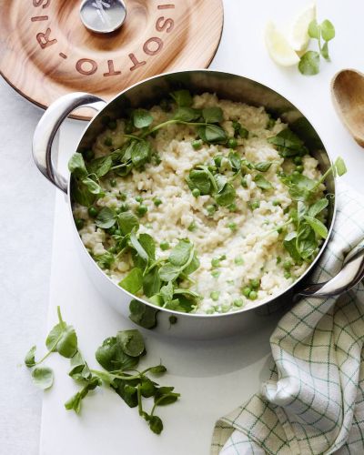 Spring pea risotto