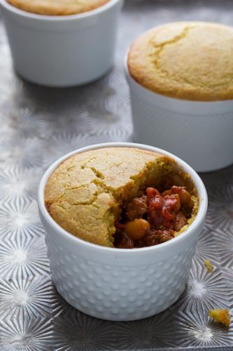 Chili Pot Pies With Cornbread Crust