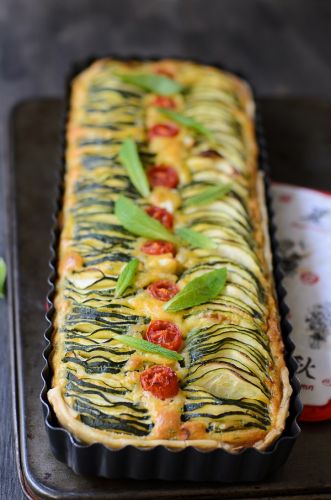 Zucchini, Feta And Chives Pie