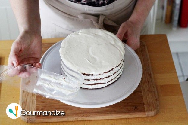 Place in the freezer for 30 minutes, then remove the outer circle mold and the rhodoid