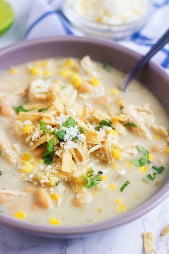 Slow Cooker Salsa Verde Chicken Soup