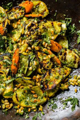 15-Minute Grilled Veggies with Pesto