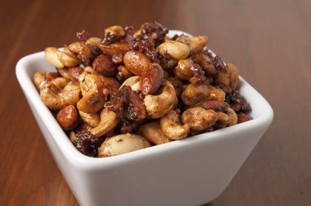 Mixed nuts with bacon