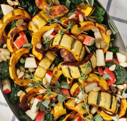 Roasted Delicata Squash with Apples and Sage