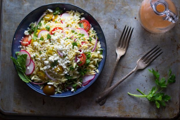 Herbed Orzo Pasta With Tomatoes and Feta