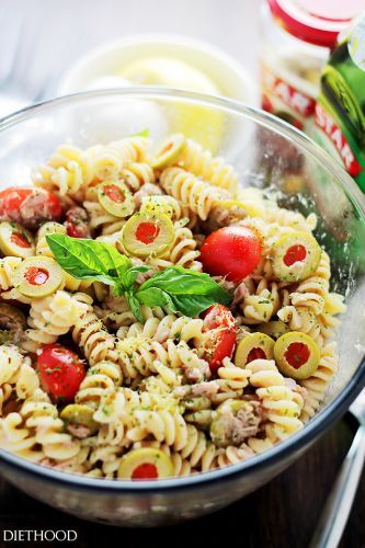 Tuna Pasta Salad With Pimento-Stuffed Olives