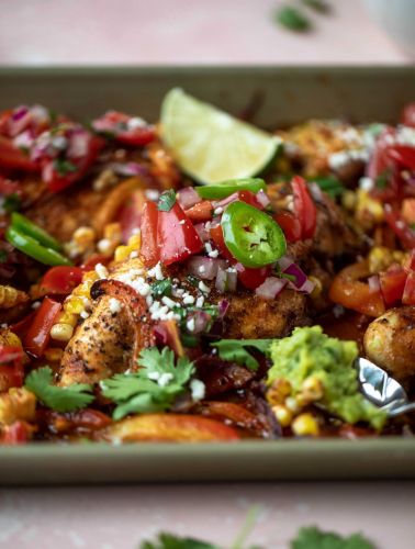 Sheet Pan Nacho Chicken