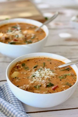 Gnocchi Sausage and Spinach Soup