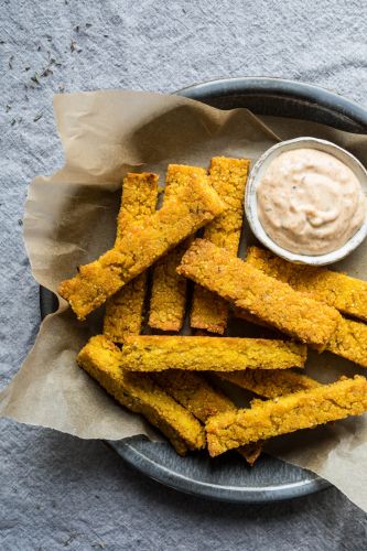 Baked Polenta Fries with Cajun Aioli