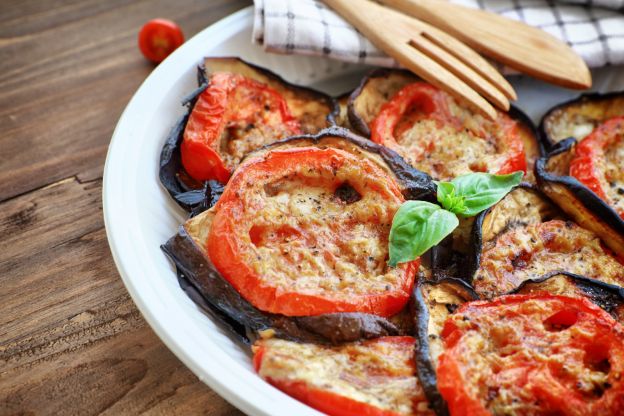 Spicy Roasted Aubergine and Tomato