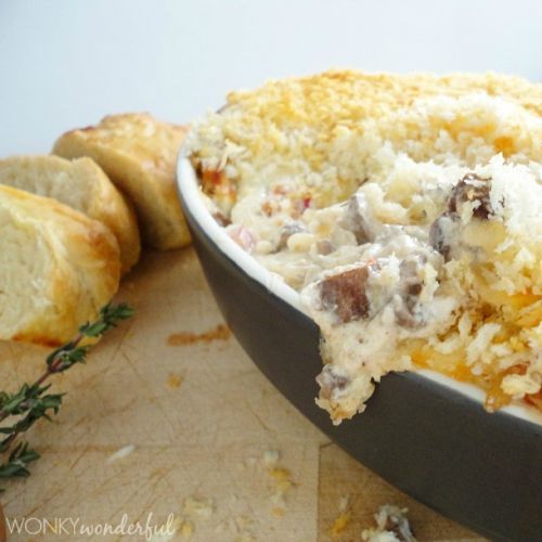 STUFFED MUSHROOM CHEESY DIP